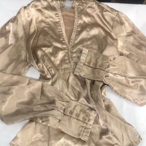 Renuar Satin Blouse in Beige